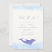 Blue Oh Baby Beach Ocean Dolphin Baby Dusche Einladung (Vorderseite)