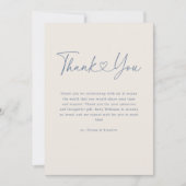 Blue Oh Baby Heart Calligraphy Simple Baby Show Dankeskarte (Vorderseite)