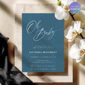 Blue Oh Baby Shower Invitation Einladung
