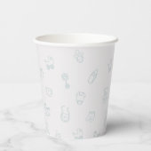 Blue Oh Boy Hand Drawn Minimal Baby Shower Pappbecher (Rückseite)