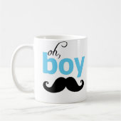Blue Oh Boy Mustache Statement-Tasse Kaffeetasse (Links)