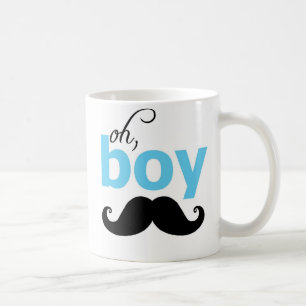 Blue Oh Boy Mustache Statement-Tasse Kaffeetasse