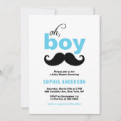 Blue Oh, es ist eine Boy Mustache Baby Shower Einl Einladung (Vorderseite)