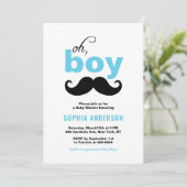Blue Oh, es ist eine Boy Mustache Baby Shower Einl Einladung (Stehend Vorderseite)