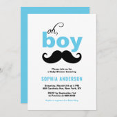 Blue Oh, es ist eine Boy Mustache Baby Shower Einl Einladung (Vorne/Hinten)