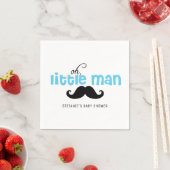Blue Oh Little Man Mustache Custom Baby Dusche Serviette (Beispiel)