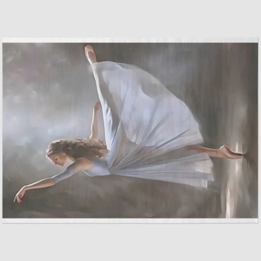 Blue Oil Ballerina Dancing Decoupage Seidenpapier (Vorderseite)