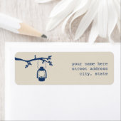 Blue Oil Lantern Camping Address Label (Insitu)
