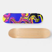 Blue Oil Spill Psychedelic Skateboard (Horizontal)