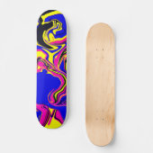 Blue Oil Spill Psychedelic Skateboard (Vorderseite)