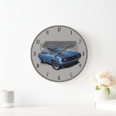 Blue Old Camaro Splash Große Wanduhr (Zuhause)