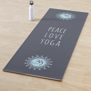 Blue Om & Mandala Peace Liebe Yoga Yogamatte