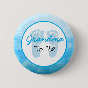 Blue Oma to Be Baby Dusche Button
