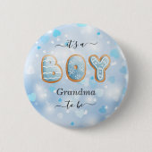 Blue Oma to Be Boy Baby Showknopf Button (Vorderseite)