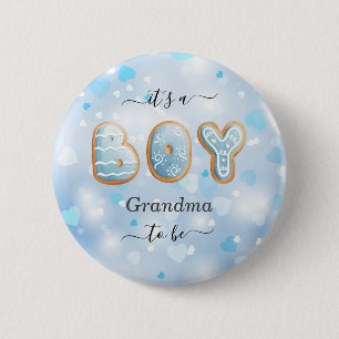 Blue Oma to Be Boy Baby Showknopf Button