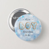 Blue Oma to Be Boy Baby Showknopf Button (Vorne & Hinten)