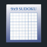 Blue Ombre 9 von 9 Sudoku Template Notizblock<br><div class="desc">Diese Sudoku-Vorlage ist ideal für das Erlernen von Logik und Problemlösungsfähigkeiten und macht Spaß. Für Kinder und Erwachsene,  die es vorziehen,  Sudoku-Rätsel auf einem Blatt Papier zu lösen,  können Sie jetzt personalisierte Vorlagen verwenden. Alles ist vollständig anpassbar - Text,  Hintergrund und das 9x9-Raster.</div>