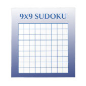 Blue Ombre 9 von 9 Sudoku Template Notizblock (Vorderseite)