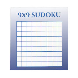 Blue Ombre 9 von 9 Sudoku Template Notizblock