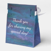 Blue Ombre Abstrakt | Aquamarines Violett Lila Mon Geschenkschachtel (Rückseite)