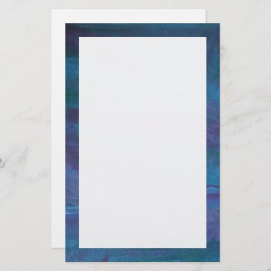 Blue-Ombre Abstrakt | Türkisfarbenes Aquamarines V Briefpapier (Vorne/Hinten)