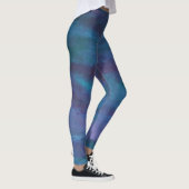 Blue Ombre Abstrakt | Türkisfarbenes Aquamarines V Leggings (Rechts)