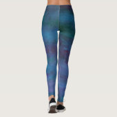 Blue Ombre Abstrakt | Türkisfarbenes Aquamarines V Leggings (Rückseite)