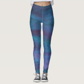 Blue Ombre Abstrakt | Türkisfarbenes Aquamarines V Leggings (Vorderseite)