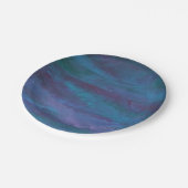 Blue Ombre Abstrakt | Türkisfarbenes Aquamarines V Pappteller (Schrägansicht)