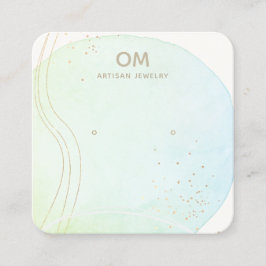 Blue Ombre Aquarellfarbenstube Earring Display Hol Quadratische Visitenkarte