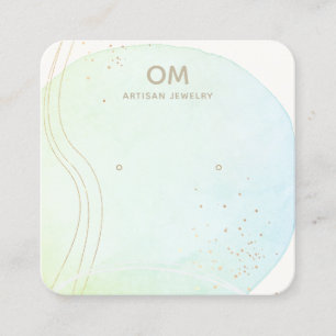 Blue Ombre Aquarellfarbenstube Earring Display Hol Quadratische Visitenkarte