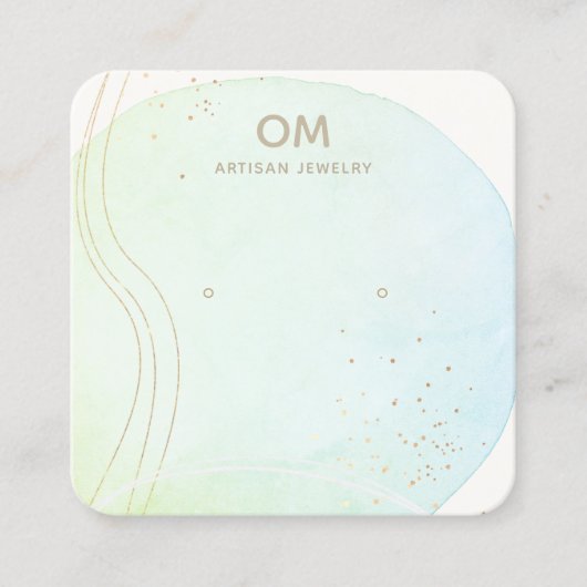 Blue Ombre Aquarellfarbenstube Earring Display Hol Quadratische Visitenkarte (Vorderseite)