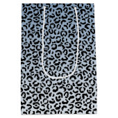 Blue Ombre Black Leopard Print Mittlere Geschenktüte (Rückseite)