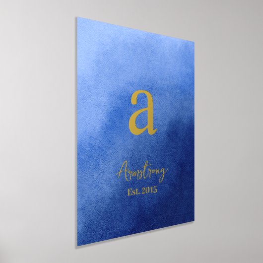 Blue Ombre Familienname Jahr etabliert Real Foliendrucke (Ablage )