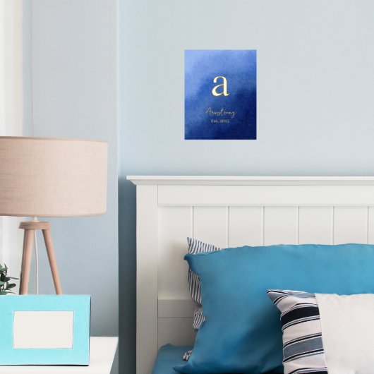 Blue Ombre Familienname Jahr etabliert Real Foliendrucke (In Situ (Schlafzimmer))