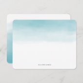 Blue Ombre Flat Mitteilungskarten (Vorne/Hinten)