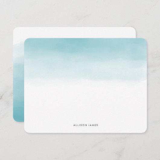 Blue Ombre Flat Mitteilungskarten (Vorne/Hinten)