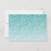 Blue Ombre Glitzer Birthday Repcard RSVP Karte (Rückseite)