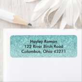 Blue Ombre Glitzer Custom Print Address Label (Insitu)