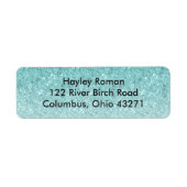 Blue Ombre Glitzer Custom Print Address Label (Vorne)