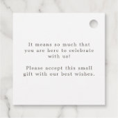 Blue Ombre Gold Modern Script Name Nachricht Hochz Geschenkanhänger (Rückseite)