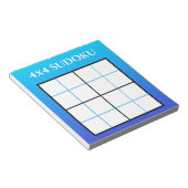 Blue Ombre Gradient 4x4 Sudoku Grid Template Notizblock (angewinkelt)