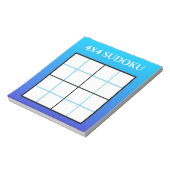 Blue Ombre Gradient 4x4 Sudoku Grid Template Notizblock (Rotiert)