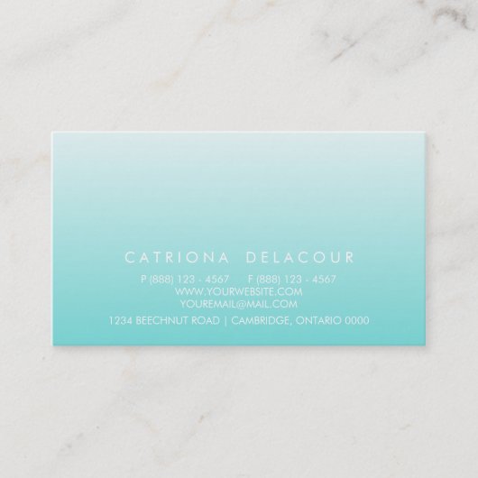 Blue Ombre Gradient Mod Business Card Visitenkarte (Vorderseite)