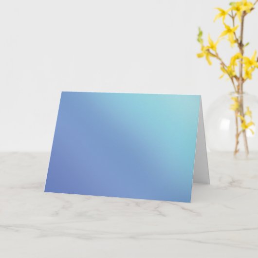 Blue Ombre Gradient Pastel Blur Abstract Design Karte (Gelbe Blume)