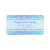 Blue Ombre Hand Drawn Snowflake Address Labels Adressaufkleber (Vorne)