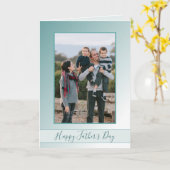 Blue Ombre Happy Vatertag Foto Karte (Gelbe Blume)