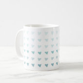 Blue Ombre Heart Valentines Liebe Tasse (Vorderseite Links)