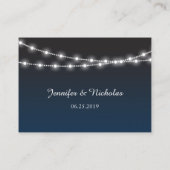 Blue Ombre Lights Hochzeitsempfang Platzkarten (Rückseite)