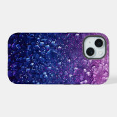 Blue Ombre Lila Glitzer Girly iPhone 15 Hülle (Rückseite (Horizontal))